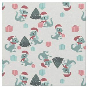 Tecido dragão de natal papai noel inverno neve fofo xmas
