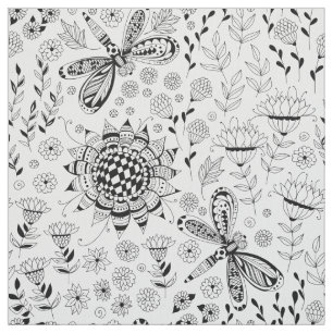 Tecido Dragões e flores