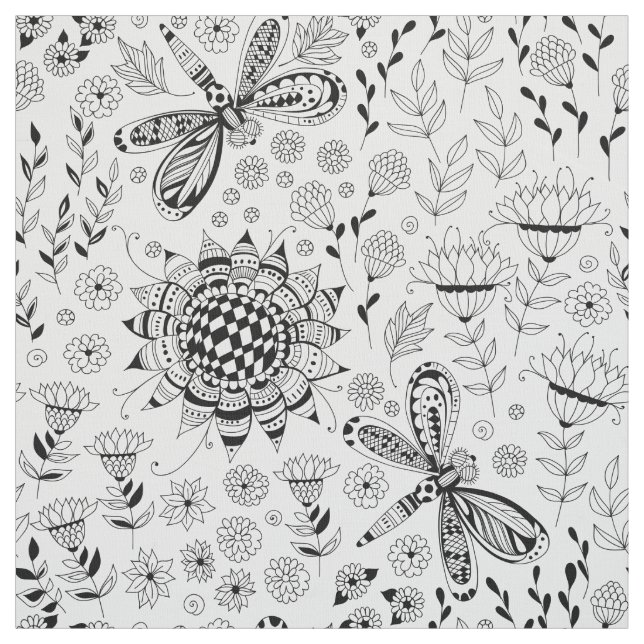 Tecido Dragões e flores (Modelo)