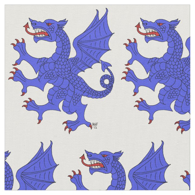 Tecido Dragon Rampant Azure (Detalhe)