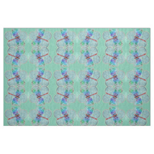 Tecido Dragonflies e Floral (azul)