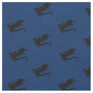 Tecido Dragons DND Silhuettes Blue