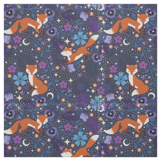Tecido Dreamy Folk Foxes (Modelo)