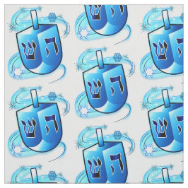 Tecido Dreidel que gira com flocos de neve