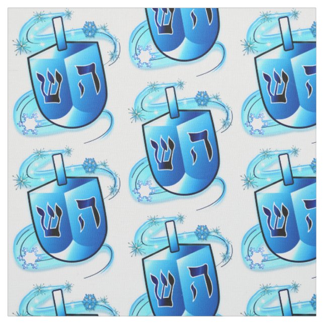 Tecido Dreidel que gira com flocos de neve (Modelo)