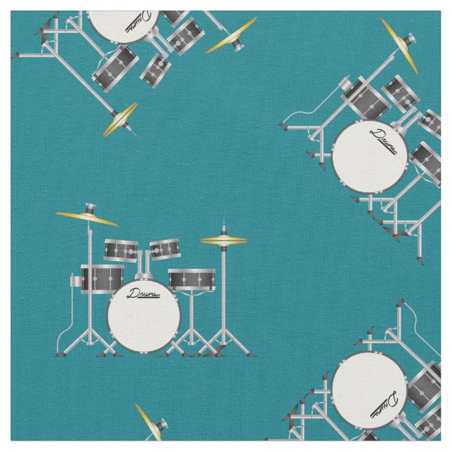Tecido Drum Set Banda Musical Room Decor Teatro (Detalhe)