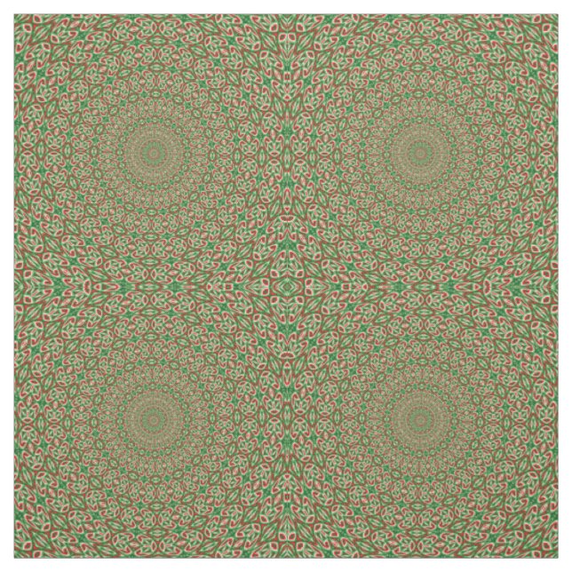 Tecido Duas Toneladas de Verde com Redemoinho Vermelho e  (Modelo)