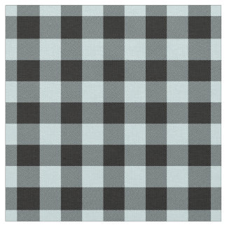 Tecido Duck Egg Blue & Black Plaid Gingham