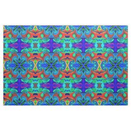TECIDO E ARTESANATO AZUL E CORES VERMELHAS
