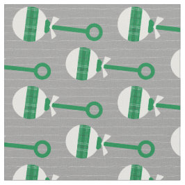 Tecido Eagles Green Xadrez Baby Rattle na Cinza