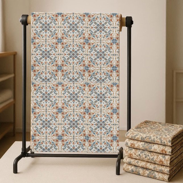 Tecido Earthy Tones Boho Floral Pattern Minimalistic Chic (Earthy Tones Boho Floral Pattern Minimalistic Chic Fabric)