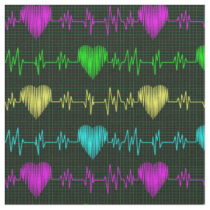 Tecido ECG iridescente do ritmo cardíaco. Médico