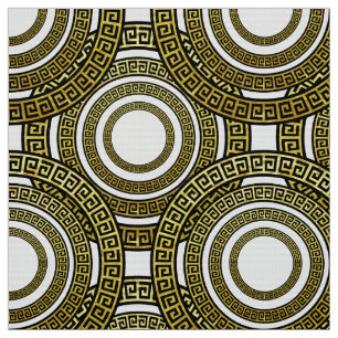 Tecido Efeito de Textura de Folha Ouro de Meander Gregos