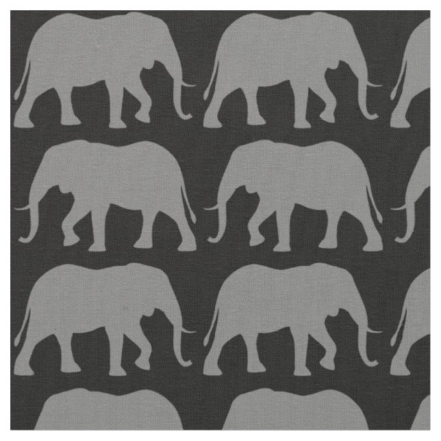 Tecido Elefante Africano Silhouettes Wildlife Patternée (Detalhe)