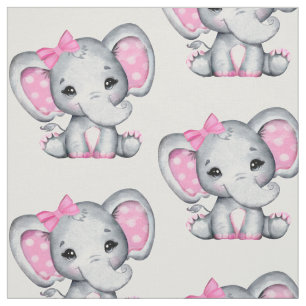 Tecido Elefante-Bebê-Rosa-Bonito com Padrão de Orelha-Bol