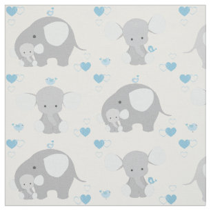 Tecido Elefante Cinza Azul Safari Nursery Baby Boy