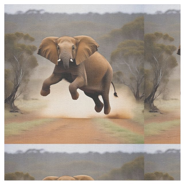 Tecido Elefante Salto de canguru, (Detalhe)