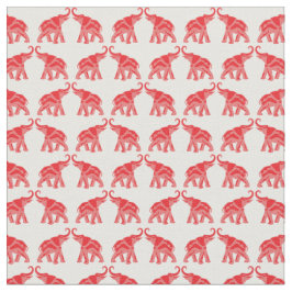 Tecido Elefante vermelho afortunado