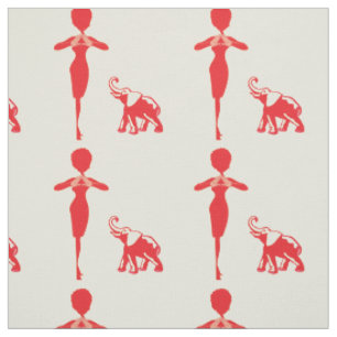 Tecido Elefante Vermelho Sortudo
