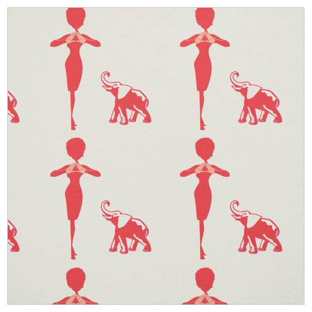 Tecido Elefante Vermelho Sortudo (Modelo)