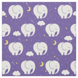 Tecido Elefantes de bebês com sono, bonitos, sobre o fund