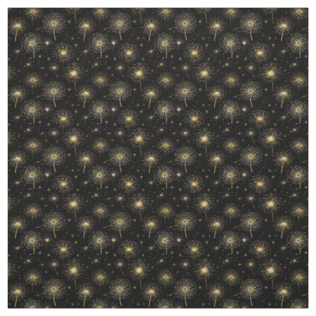Tecido Elegância de luxo Dourada de Dandelion Sparkle Neg (Modelo)