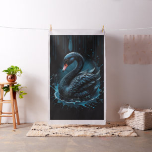 Tecido Elegância em movimento, o cisne negro,
