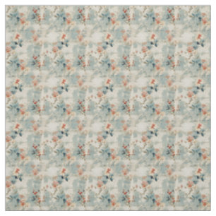 Tecido Elegância Floral do Chique Azul Vintage