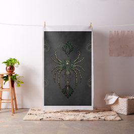 Tecido elegância mecânica, a aranha no escuro.