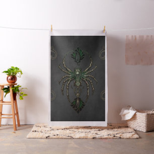 Tecido elegância mecânica, a aranha no escuro.