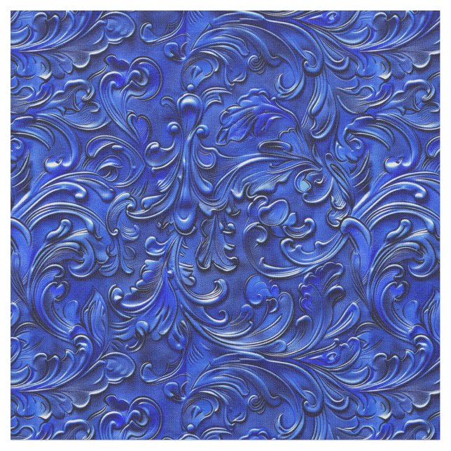 Tecido Elegant cobalt blue tooled leather  (Detalhe)