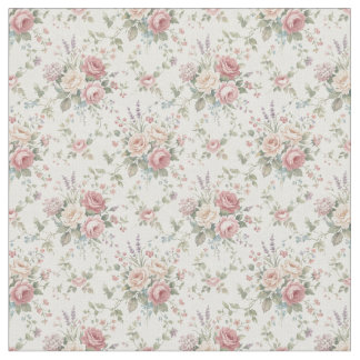 Tecido Elegant Pastel Roses Shabby Chic