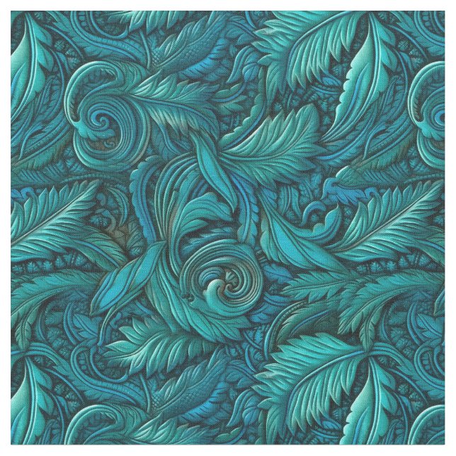 Tecido Elegant turquoise tooled leather  (Detalhe)