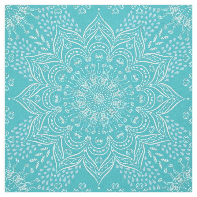 Tecido Elegante Boho Teal Blue Mandala (Modelo)