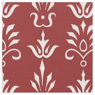 Tecido elegante branco-vermelho