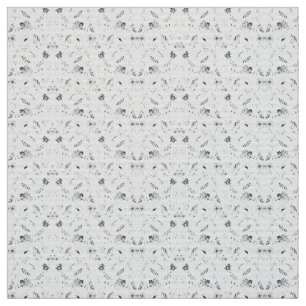 Tecido Elegante desenho floral preto e branco que mostra