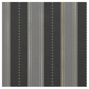 Tecido Elegante Dourado Preto Cinza Listras Pontos Art Dé