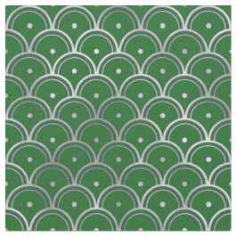 Tecido Elegante Escama Verde Prata Art Déco