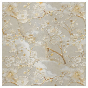 Tecido Elegante esmalte flor cloisonné creme