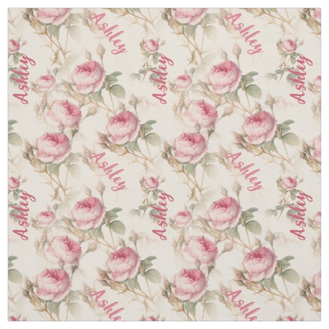 Tecido Elegante Impressão de Rosa Coral Personalizada com (Modelo)