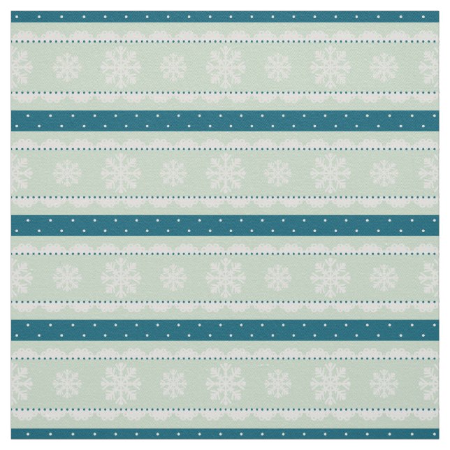 Tecido Elegante Mint Green Christmas Snowflakes Design (Modelo)