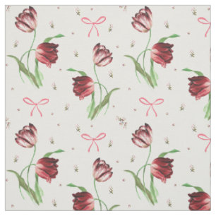 Tecido Elegante Primavera de Arcos cor-de-rosa Tulipas Fl
