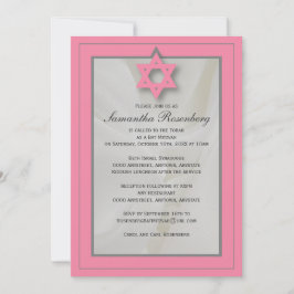 Tecido Elegante Rosa Bat Mitzvah Convite
