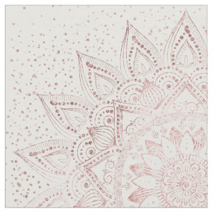 Tecido Elegante rosa dourada mandala confetti design