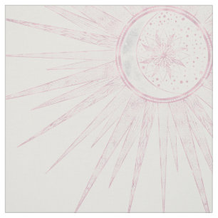 Tecido Elegante Sun Moon Doodle Mandala White Design