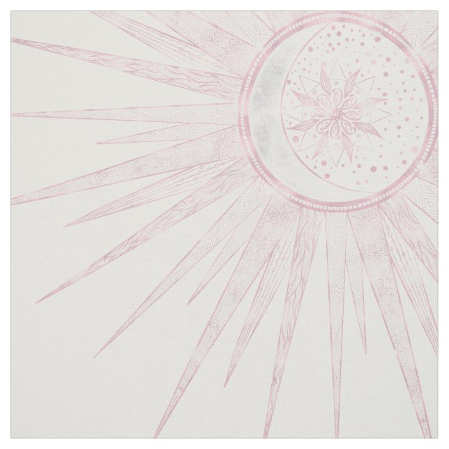 Tecido Elegante Sun Moon Doodle Mandala White Design (Modelo)