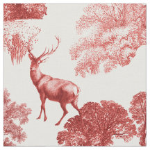 Elegante Vintage Red Country Toile Deer