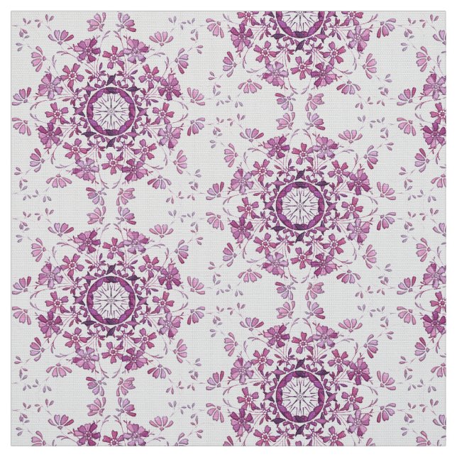 Tecido elemento roxo retro floral (Modelo)