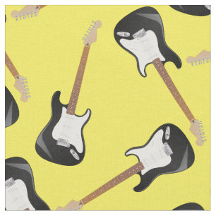 Tecido Elétrico Guitar Musical Room Decor Amarelo