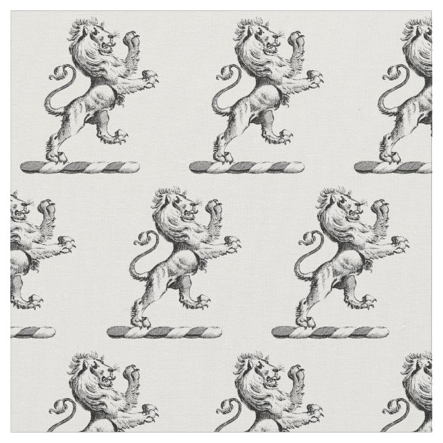 Tecido Emblema de Crista com Leão Heráldico em Pé (Detalhe)